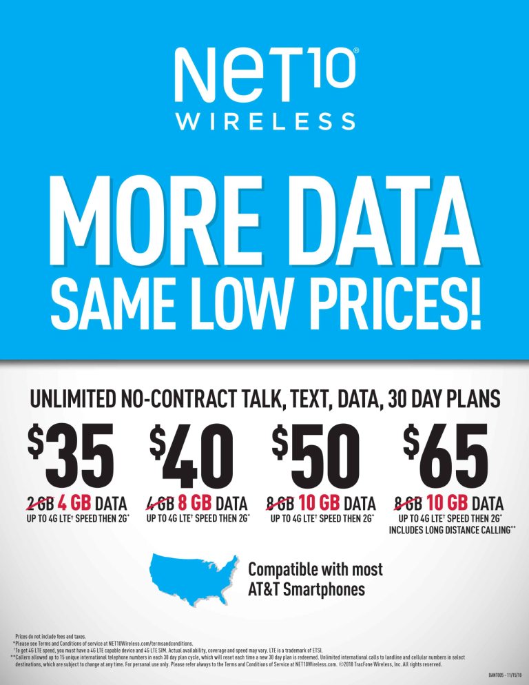 Net 10 (VZW & AT&T) Plans